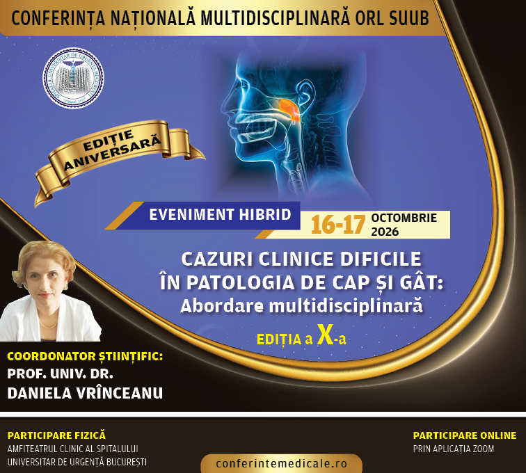 ORL SUUB 2026 – Cazuri clinice dificile în patologia de cap și gât